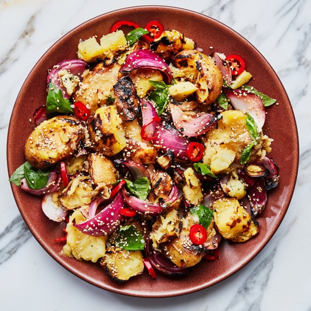 Warm Grilled Potato Salad